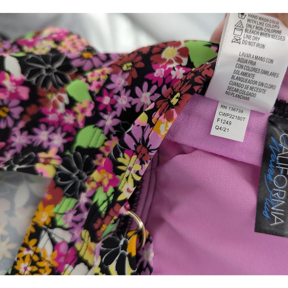 California Waves Swim Halter Tankini Top Ditsy Pluse Size 1 - Picture 11 of 13
